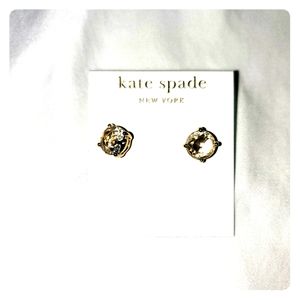New Kate Spade CZ studs w gold hardware
